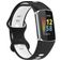 Mobigear Sport Dual Bracelet Silicone Fitbit Charge 5 Fermeture à clou et passant - Noir / Blanc