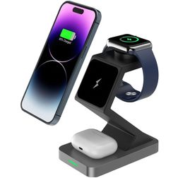 Mobigear MagTree 3in1 Station de Charge MagSafe pour iPhone / AirPods & Apple Watch - Noir