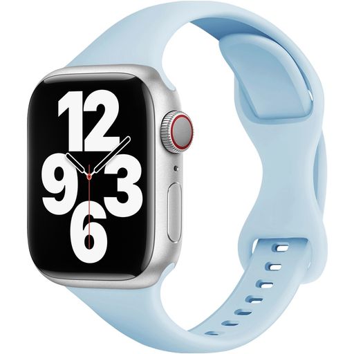 Mobigear Sport Slim Bracelet Silicone Apple Watch Fermeture à clou et passant - 49/46/45/44 mm - Baby Blue