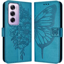 Mobigear Butterfly Housse OPPO Reno 12 Pro Etui Porte-Monnaie - Bleu