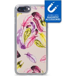 My Style Magneta Coque iPhone 8 Plus Coque arrière en TPU Souple - Feathers