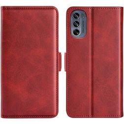Mobigear Slim Magnet Motorola Moto G62 Étui Portefeuille - Rouge