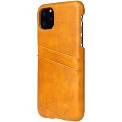Fierre Shann Premium Card Coque iPhone 11 Coque arrière avec Porte-Cartes - Cognac