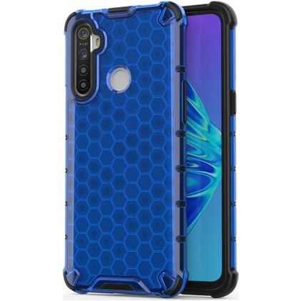 Mobigear Honeycomb Coque Realme C3 Coque arrière Rigide Anti-Chocs - Bleu