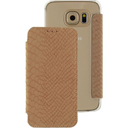 Mobilize Slim Booklet Housse Samsung Galaxy S6 Etui - Snake Creamy Rose