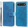 Mobigear Flowers Housse iPhone Air Etui Porte-Monnaie - Bleu