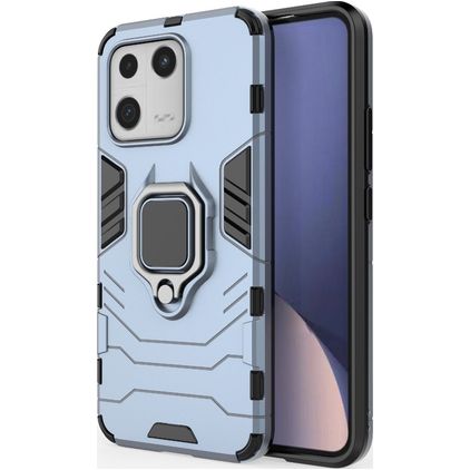 Mobigear Armor Ring Xiaomi 13 Plastique rigide Coque arrière Antichoc avec bague de maintien - Bleu marine