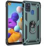 Mobigear Armor Ring Coque Samsung Galaxy A21s Coque arrière Rigide Anti-Chocs avec Anneau-Support - Vert