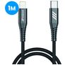 Mobigear Nylon - Câble USB-C vers Apple Lightning 1 mètre - Noir