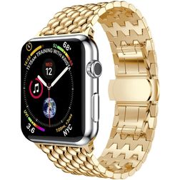 Mobigear Dragon Bracelet Acier pour Apple Watch Fermeture boucle déployante - 49/46/45/44 mm - Or
