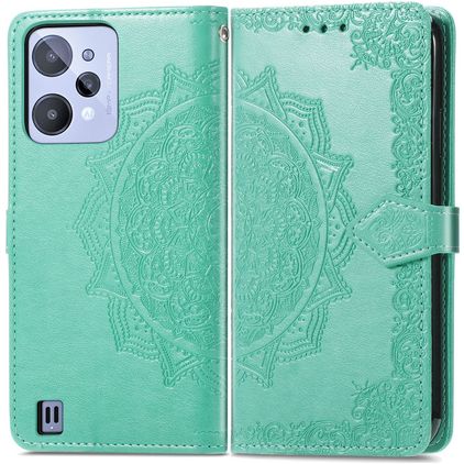 Mobigear Mandala Realme C31 Étui Portefeuille - Vert