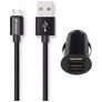 Mobigear Essentials - Simple USB Chargeur voiture Micro USB 1 mètre 12W 2.4A - Noir