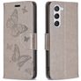 Mobigear Butterfly Housse Samsung Galaxy S23 Etui Porte-Monnaie - Gris