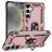 Mobigear Armor ring Coque Samsung Galaxy S25 Coque arrière Rigide Anti-Chocs avec Anneau-Support - Rose doré
