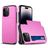 Mobigear Card Coque iPhone 15 Pro Coque arrière Rigide Anti-Chocs avec Porte-Cartes - Rose