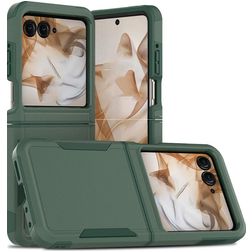 Mobigear Heavy Armor Motorola Razr 50 Plastique rigide Coque arrière Antichoc - Vert foncé