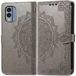 Mobigear Mandala Housse Nokia X30 Etui Porte-Monnaie - Gris