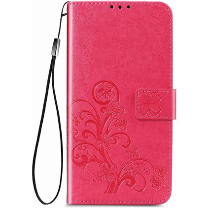 Mobigear Clover Motorola One Fusion Plus Étui Portefeuille - Magenta