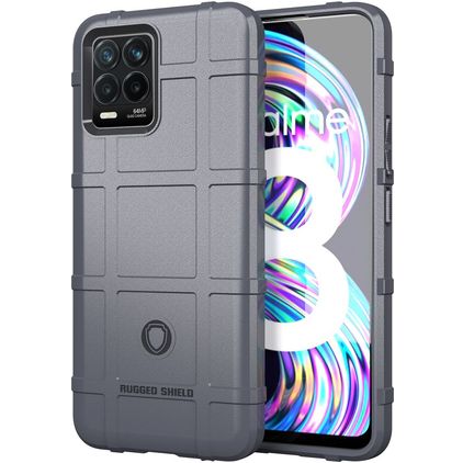 Mobigear Rugged Shield Coque Realme 8 Coque arrière en TPU Souple Anti-Chocs - Gris