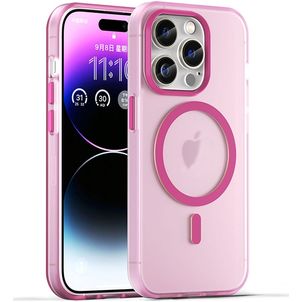 Mobigear Shockproof Coque iPhone 16 Pro MagSafe Coque arrière en TPU Souple - Rose