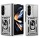 Mobigear Armor Ring Cam Slide Coque Samsung Galaxy Z Fold 8 Ultra Coque arrière Rigide Anti-Chocs avec Anneau-Support et Protecteur Lentilles - Argent