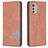 Mobigear Rhombus Slim Housse Motorola Moto E32s Etui - Marron