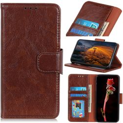 Mobigear Classy Housse Motorola Moto E22 Etui Porte-Monnaie - Marron