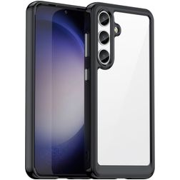 Mobigear Crystal Coque Samsung Galaxy S24 Coque arrière Rigide - Transparent / Noir