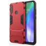 Mobigear Armor Stand Coque Huawei Y6p Coque arrière Rigide Anti-Chocs avec Support Amovible - Rouge
