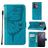 Mobigear Butterfly Housse OPPO Reno 8 5G Etui Porte-Monnaie - Bleu