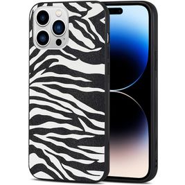 Mobigear Safari Coque iPhone 14 Pro Coque arrière en TPU Souple - Zèbre