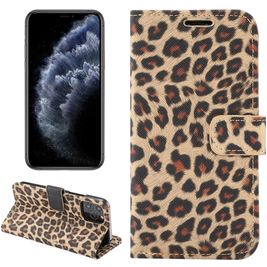 Mobigear Leopard Housse iPhone 12 Pro Etui Porte-Monnaie - Jaune
