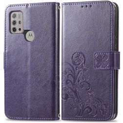 Mobigear Clover Housse Motorola Moto G30 Etui Porte-Monnaie - Violet