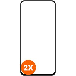 Mobigear Premium Motorola One Hyper Verre trempé Protection d'écran - Compatible Coque - Noir (Lot de 2)