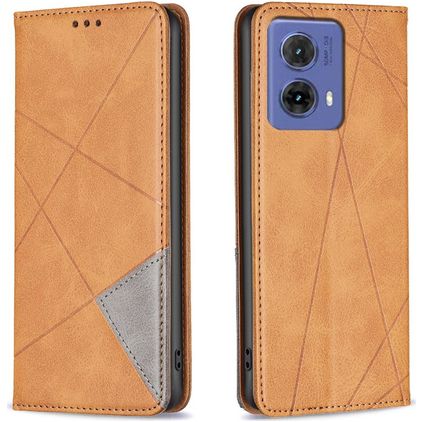 Mobigear Rhombus Slim Housse Motorola Moto G85 Etui - Cognac