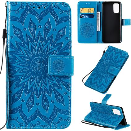 Mobigear Sunflower Housse Samsung Galaxy S20 Plus Etui Porte-Monnaie - Bleu