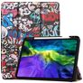 Mobigear Tri-Fold Gel Coque iPad Pro 11 Pouces (2018) Etui en TPU,Similicuir + Porte-crayon - Graffiti