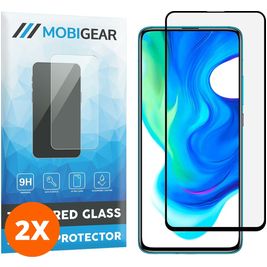 Mobigear Premium POCO F2 Pro Verre trempé Protection d'écran - Compatible Coque - Noir (Lot de 2)