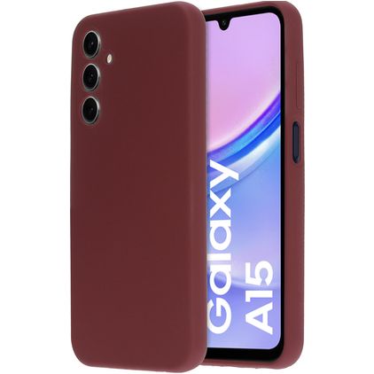 Mobiparts Coque Samsung Galaxy A15 Coque arrière en Silicone - Plum Red