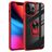 Mobigear Crystal Ring Coque iPhone 14 Pro Max Coque arrière Rigide avec Anneau-Support - Transparent / Rouge