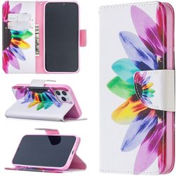 Mobigear Design Housse iPhone 12 Pro Etui Porte-Monnaie - Tournesol