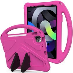 Mobigear AeroArmor Coque iPad 11 (2025) Coque de tablette pour enfants avec Poignée Enfants en EVA + Porte-crayon - Rose