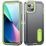 Mobigear Rugged Stand Coque iPhone 14 Plus Coque arrière Rigide Anti-Chocs avec Support Amovible - Vert