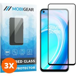 Mobigear Premium OnePlus Nord CE 2 Verre trempé Protection d'écran - Compatible Coque - Noir (Lot de 3)