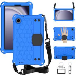 Mobigear HexStrap Coque Samsung Galaxy Tab A11 Coque arrière en EVA + Bandoulière - Bleu