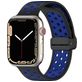 Mobigear Sport Plus Mag Bracelet Silicone Apple Watch Fermeture magnétique - 42/41/40/38 mm - Noir / Bleu