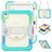 Mobigear SureGrip Xtreme Coque iPad 11 (2025) Coque arrière en Plastique rigide,Silicone + Bandoulière + Support Amovible - Blanc / Turquoise