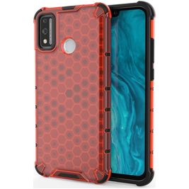 Mobigear Honeycomb Coque HONOR 9X Lite Coque arrière Rigide Anti-Chocs - Rouge