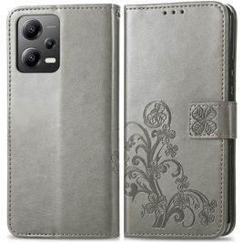 Mobigear Clover Housse POCO X5 Etui Porte-Monnaie - Gris