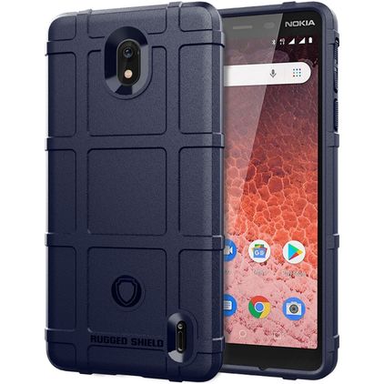 Mobigear Rugged Shield Nokia 1.3 TPU souple Coque arrière Antichoc - Bleu